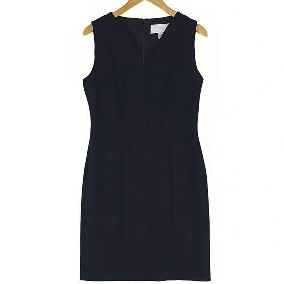 BOSS Women’s Dency Notch Neck Black Sheath Dress size 8 - Picture 2 of 6